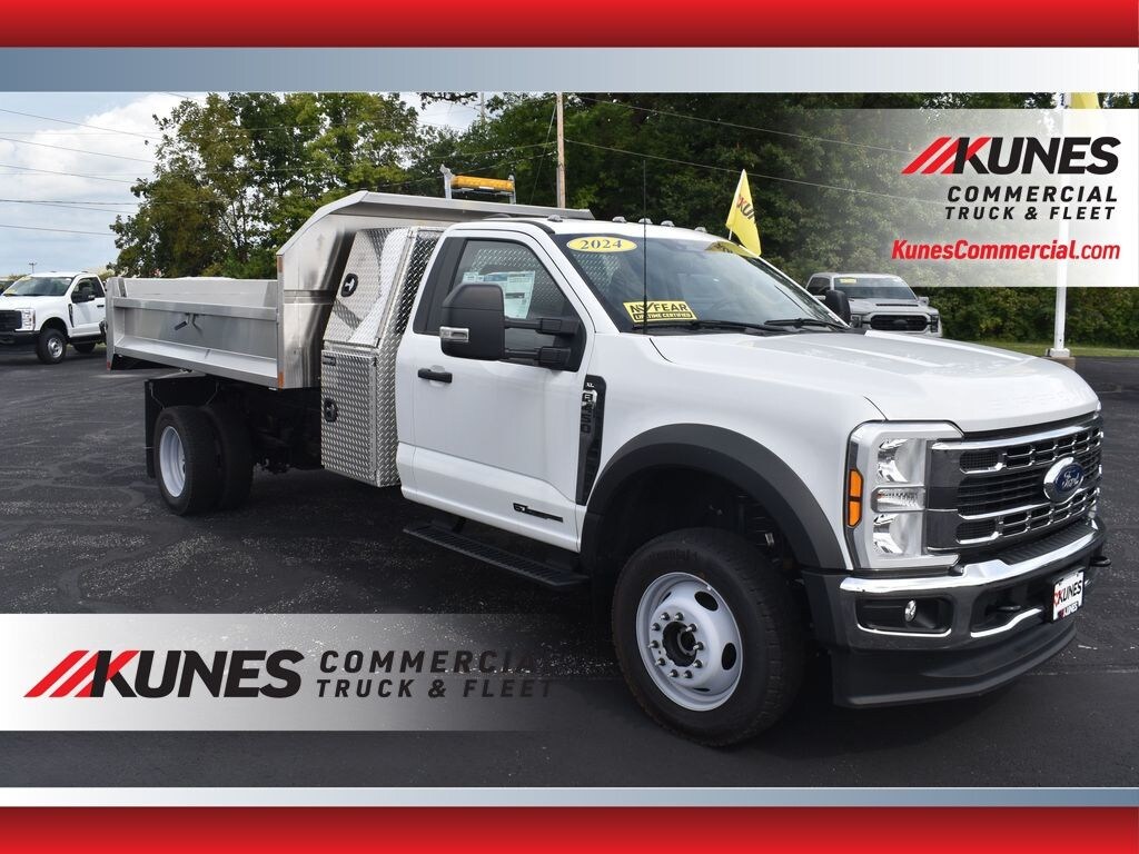 New 2024 Ford F-450 Chassis XL 11 Monroe Stainless Steel Folding Side Dump BO Truck Regular Cab