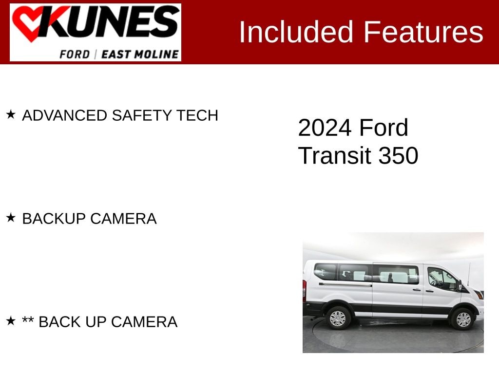 Used 2024 Ford Transit-350 Passenger XLT Wagon Low Roof Van