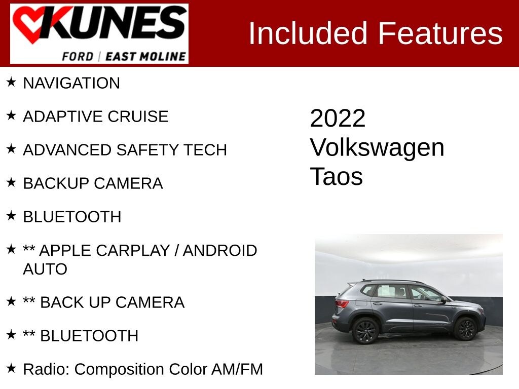 Used 2022 Volkswagen Taos 1.5T S SUV