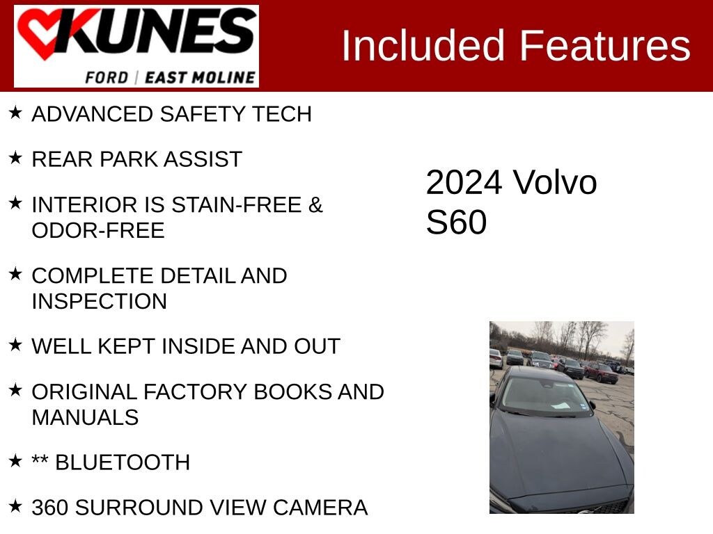 Used 2024 Volvo S60 B5 Plus Dark Theme Sedan