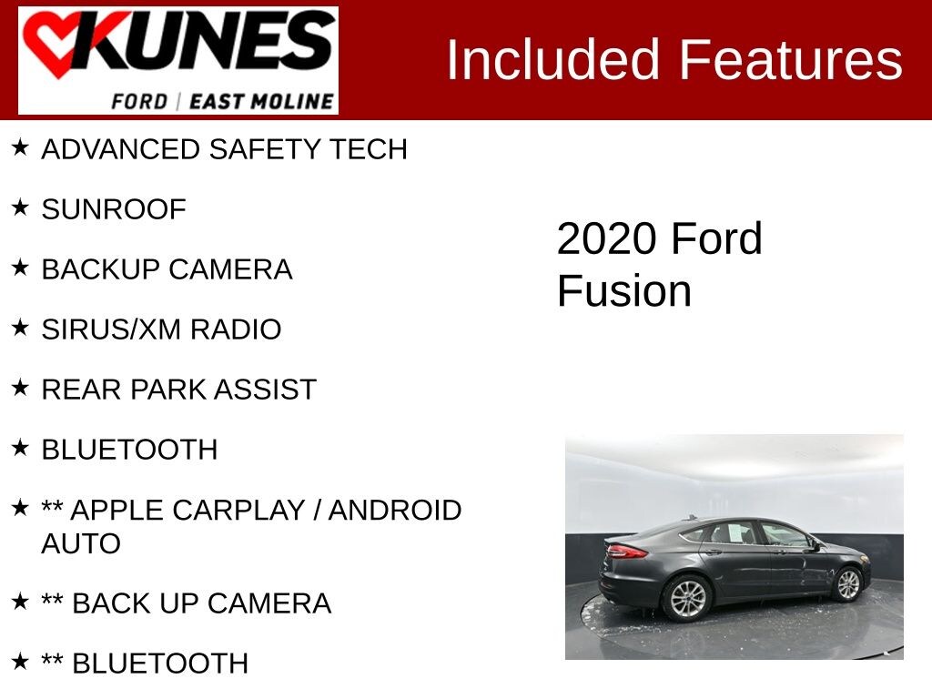 Used 2020 Ford Fusion SE Sedan