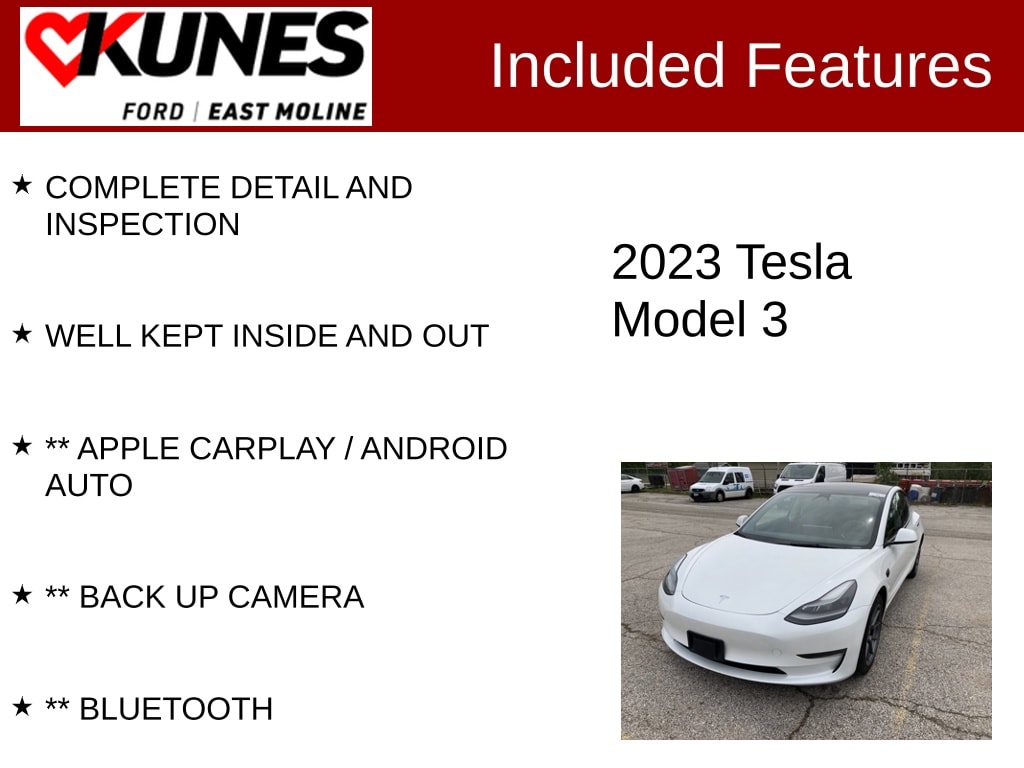 Used 2023 Tesla Model 3  with VIN 5YJ3E1EA6PF437809 for sale in East Moline, IL