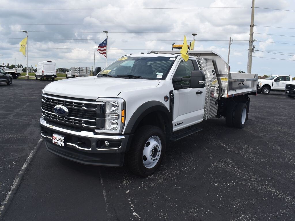 New 2024 Ford F-450 Chassis XL 11 Monroe Stainless Steel Folding Side Dump BO Truck Regular Cab