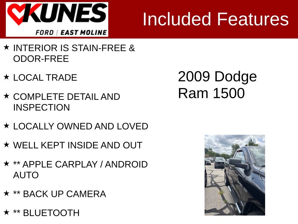 Used 2009 Dodge Ram 1500 Pickup Sport with VIN 1D3HV16T39J513513 for sale in East Moline, IL