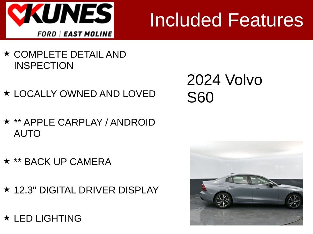 Used 2024 Volvo S60 B5 Core Dark Theme Sedan