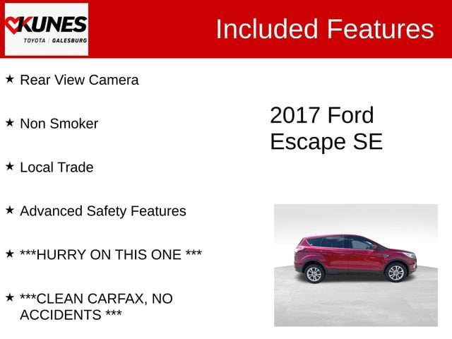 Used 2017 Ford Escape SE with VIN 1FMCU9GD4HUC75045 for sale in Galesburg, IL