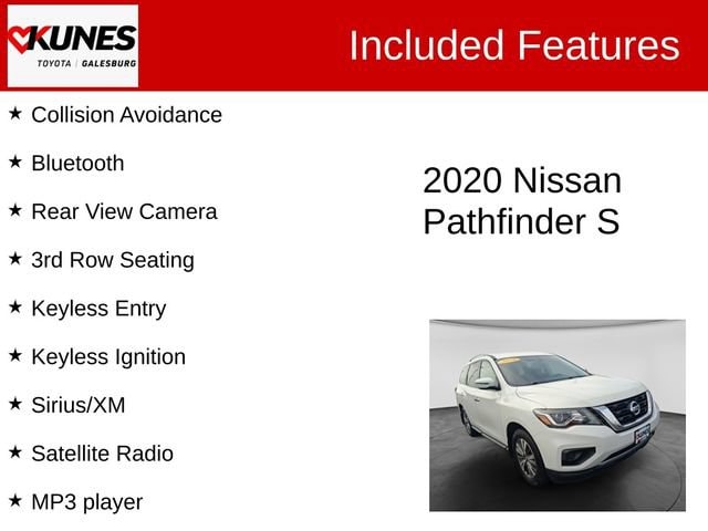 Used 2020 Nissan Pathfinder S with VIN 5N1DR2AN3LC630364 for sale in Galesburg, IL