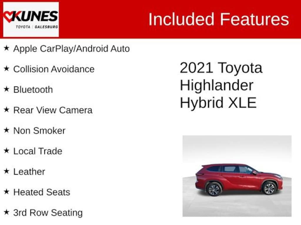 Used 2021 Toyota Highlander Hybrid XLE SUV