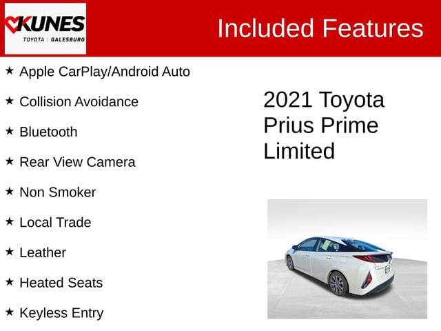 Used 2021 Toyota Prius Prime Limited with VIN JTDKAMFP4M3169458 for sale in Galesburg, IL