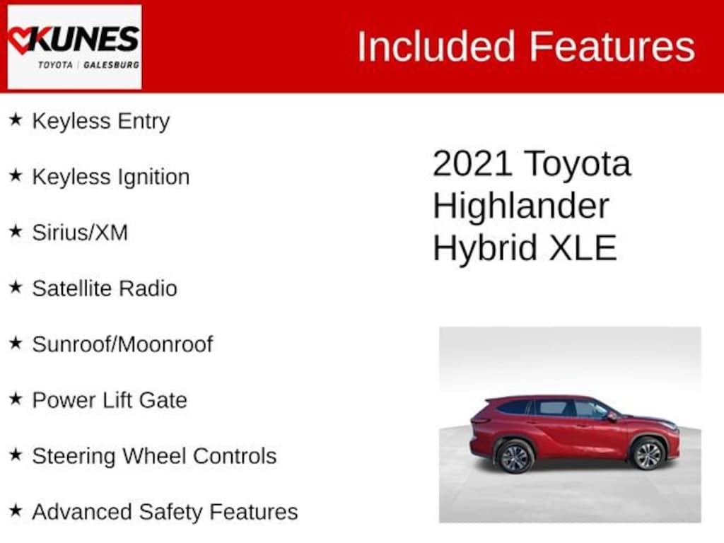 Used 2021 Toyota Highlander Hybrid XLE SUV
