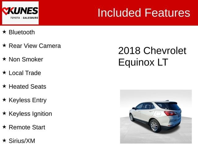 Used 2018 Chevrolet Equinox LT with VIN 2GNAXSEVXJ6320491 for sale in Galesburg, IL