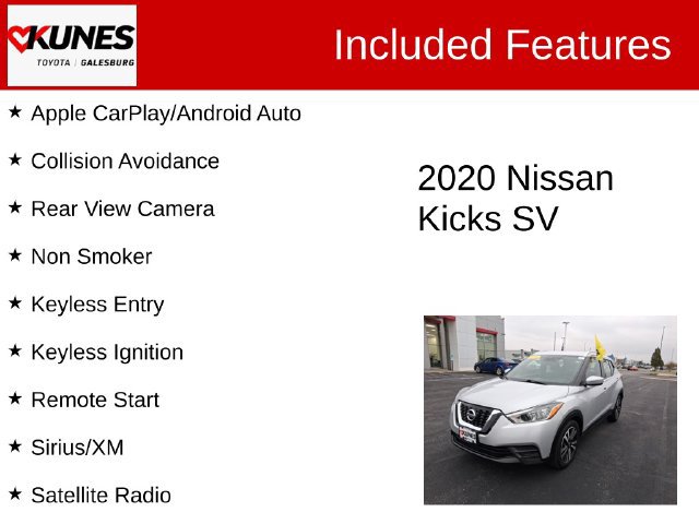 Used 2020 Nissan Kicks SV with VIN 3N1CP5CV1LL495946 for sale in Galesburg, IL