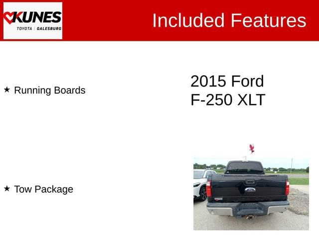 Used 2015 Ford F-250 Super Duty XLT with VIN 1FT7W2BT0FEB30579 for sale in Galesburg, IL