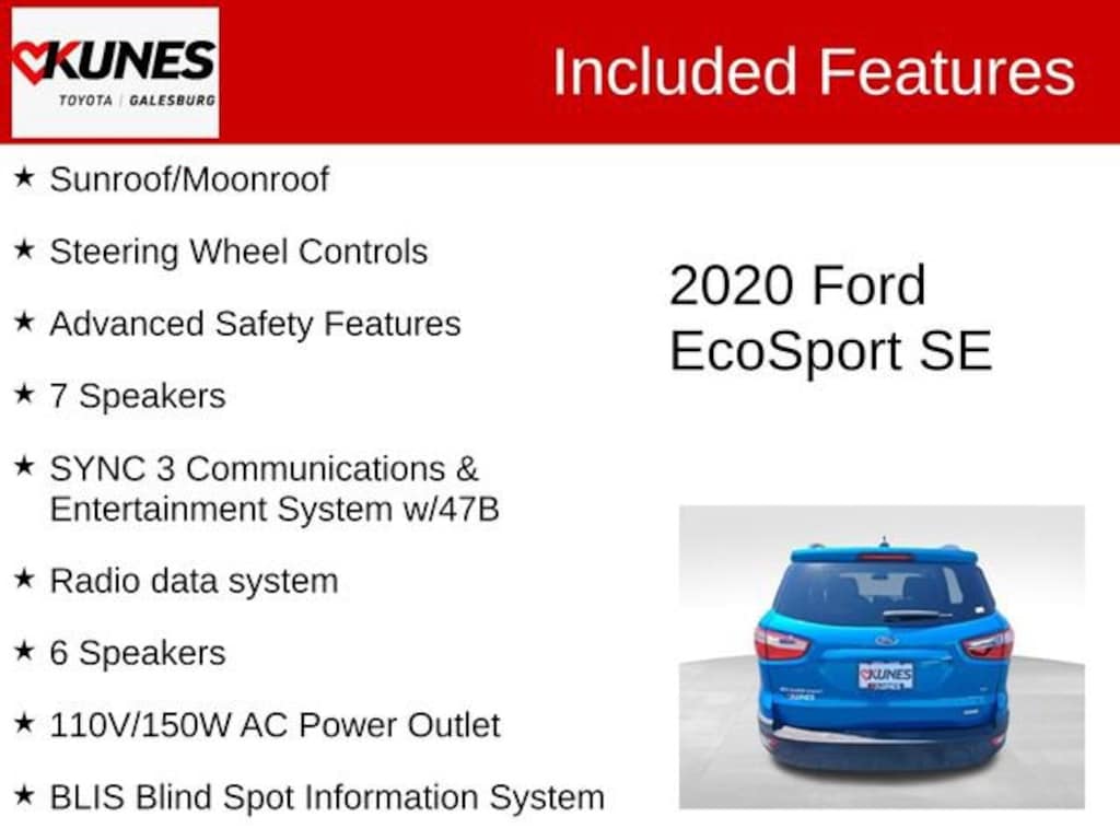 Used 2020 Ford EcoSport SE SUV