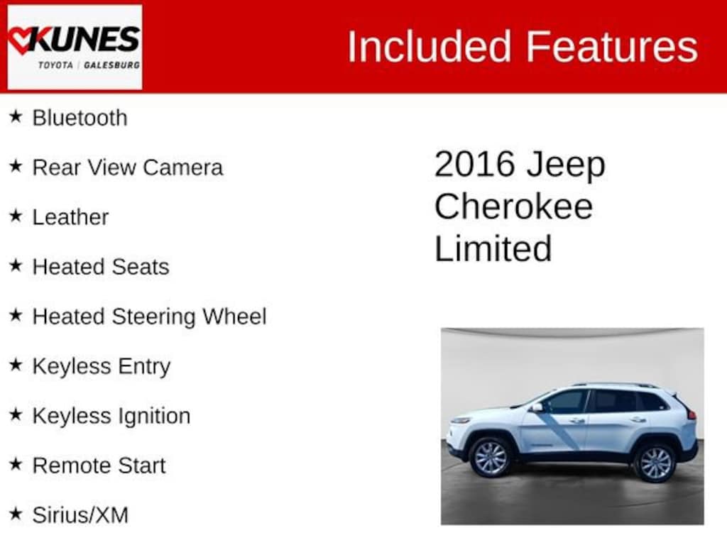 Used 2016 Jeep Cherokee Limited 4x4 SUV