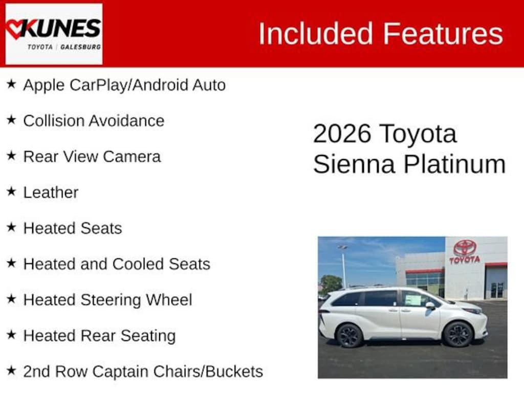 New 2026 Toyota Sienna Platinum 7 PASSENGER