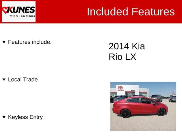 Used 2014 Kia Rio LX with VIN KNADM4A37E6419096 for sale in Galesburg, IL