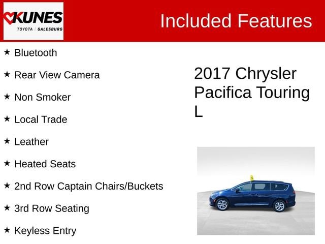 Used 2017 Chrysler Pacifica Touring-L with VIN 2C4RC1BG7HR513424 for sale in Galesburg, IL