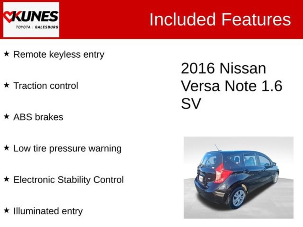 Used 2016 Nissan Versa Note SV Hatchback