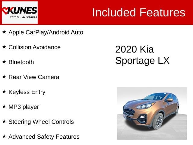 Used 2020 Kia Sportage LX with VIN KNDPMCAC1L7774007 for sale in Galesburg, IL