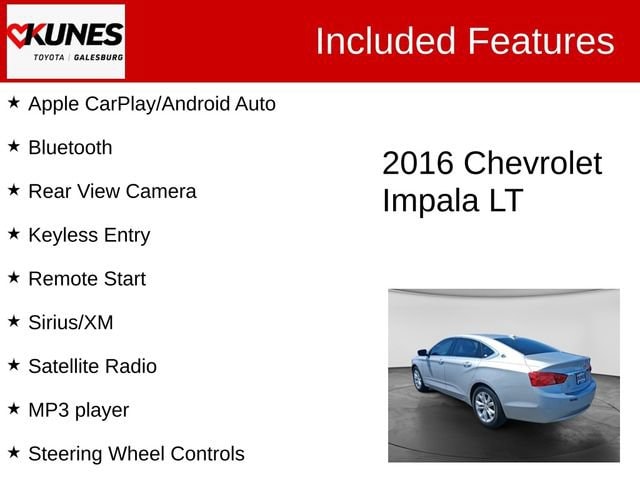 Used 2016 Chevrolet Impala 2LT with VIN 2G1115S35G9171700 for sale in Galesburg, IL