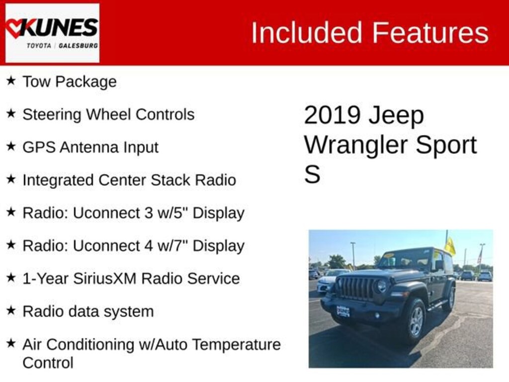 Used 2019 Jeep Wrangler Sport 4x4 SUV