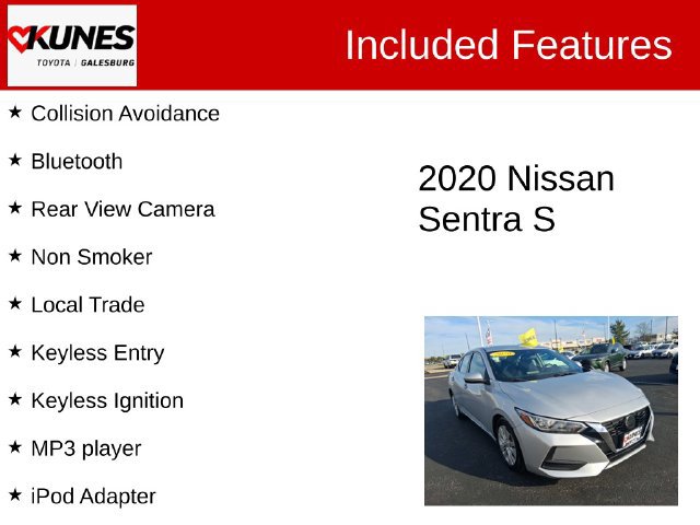 Used 2020 Nissan Sentra S with VIN 3N1AB8BV5LY211651 for sale in Galesburg, IL