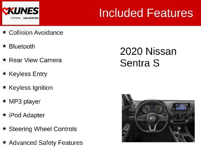Used 2020 Nissan Sentra S with VIN 3N1AB8BV5LY211651 for sale in Galesburg, IL