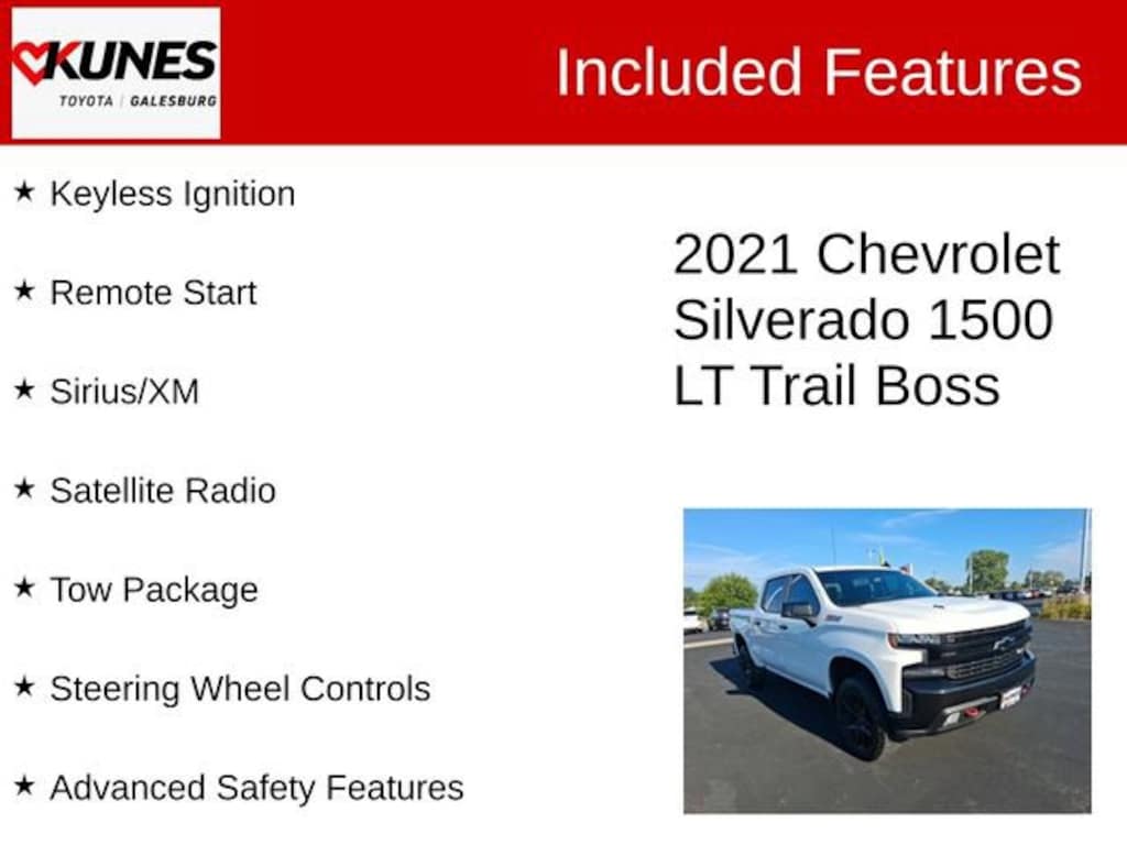 Used 2021 Chevrolet Silverado 1500 LT Trail Boss Truck Crew Cab