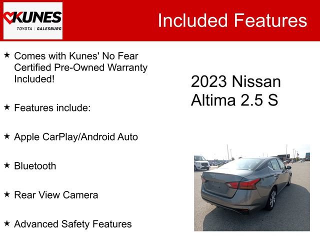 Used 2023 Nissan Altima S with VIN 1N4BL4BV3PN359572 for sale in Galesburg, IL