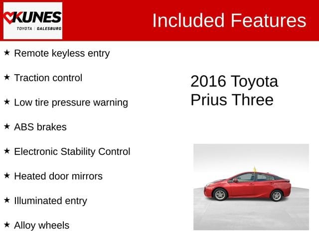 Used 2016 Toyota Prius Three with VIN JTDKARFU0G3510331 for sale in Galesburg, IL