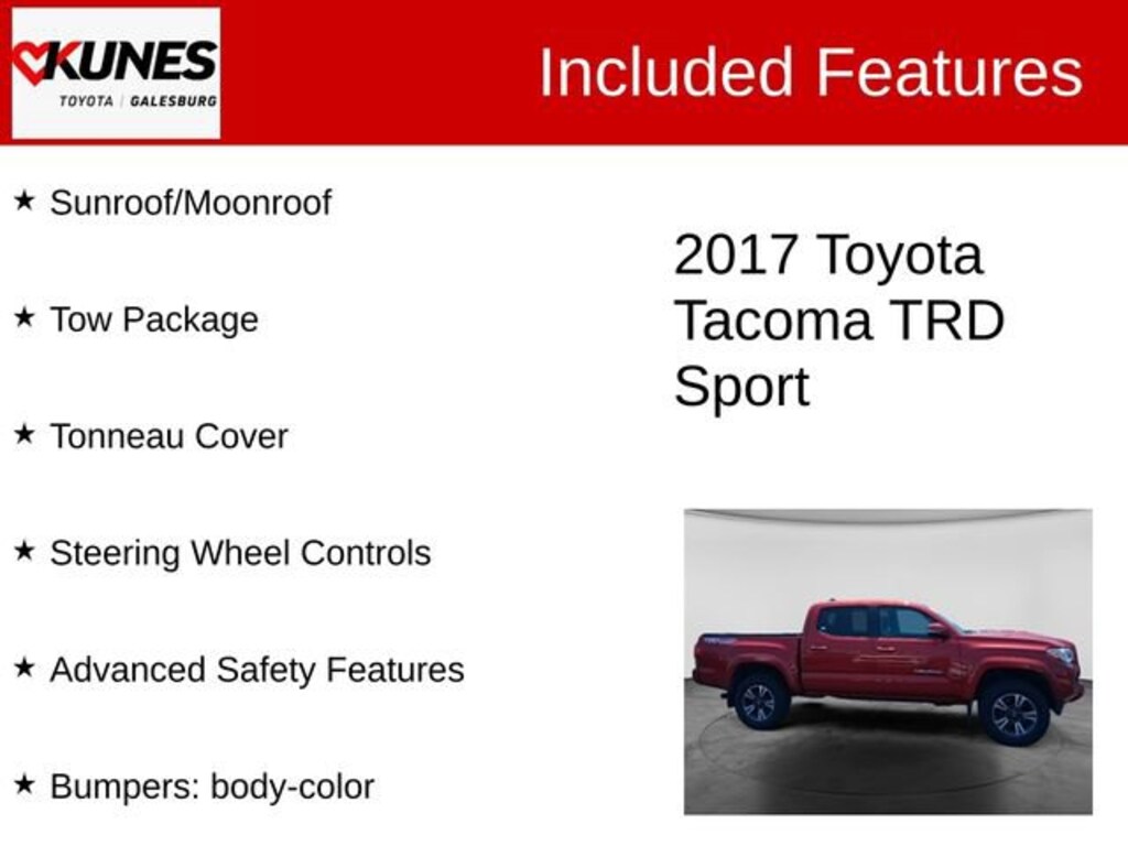 Used 2017 Toyota Tacoma TRD Sport V6 Truck Double Cab