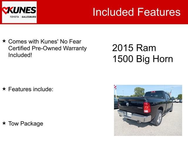 Used 2015 RAM Ram 1500 Pickup Big Horn/Lone Star with VIN 1C6RR7GT8FS514978 for sale in Galesburg, IL