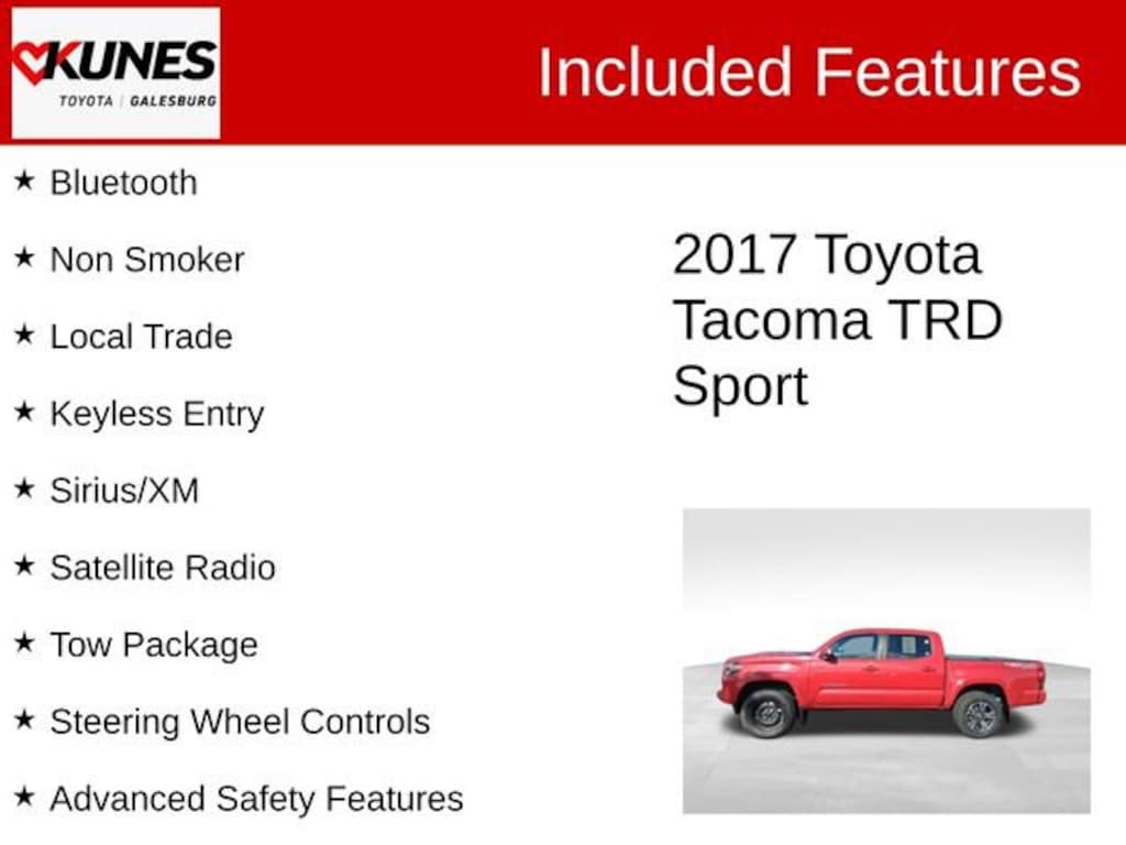Used 2017 Toyota Tacoma TRD Sport V6 Truck Double Cab
