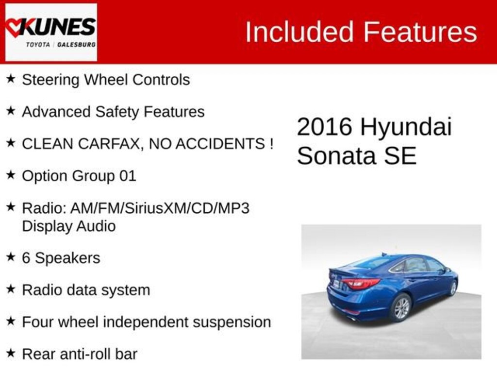 Used 2016 Hyundai Sonata SE Sedan