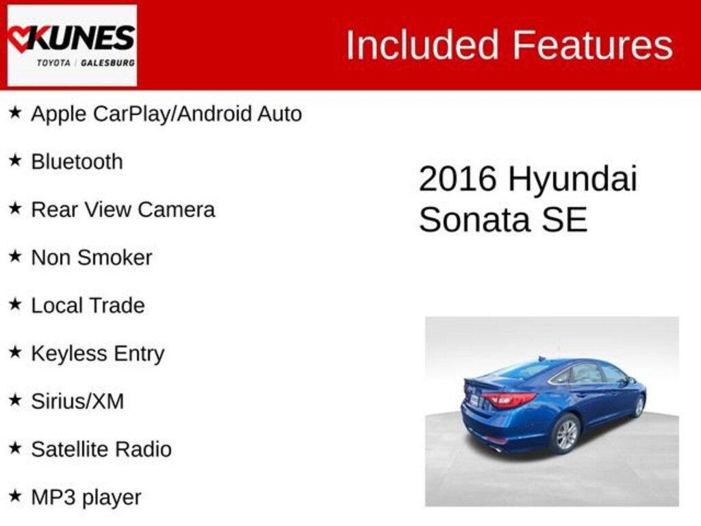 Used 2016 Hyundai Sonata SE Sedan