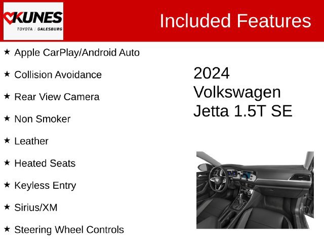 Used 2024 Volkswagen Jetta SE with VIN 3VW7M7BU0RM061951 for sale in Galesburg, IL