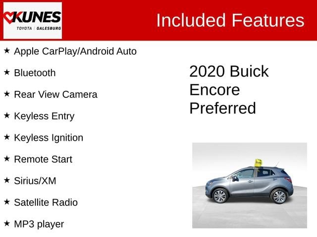 Used 2020 Buick Encore Preferred with VIN KL4CJASB3LB066124 for sale in Galesburg, IL