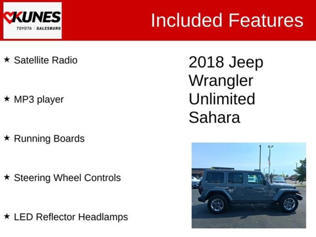 Used 2018 Jeep Wrangler Unlimited Sahara 4x4 SUV