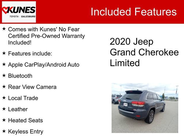 Used 2020 Jeep Grand Cherokee Limited with VIN 1C4RJFBG6LC250167 for sale in Galesburg, IL