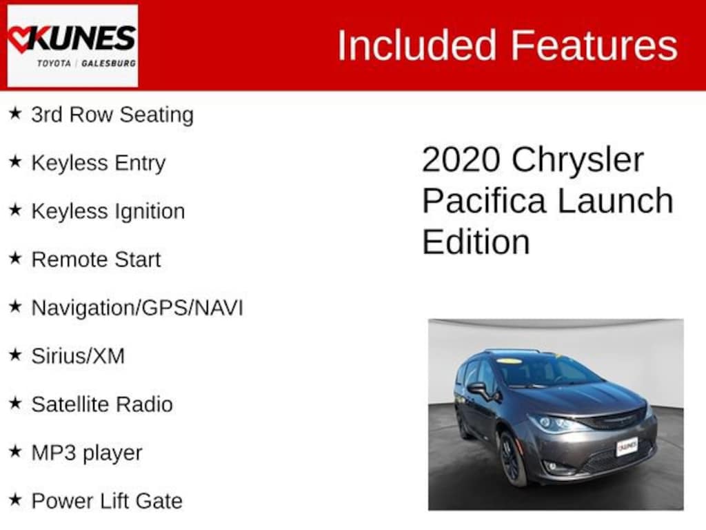 Used 2020 Chrysler Pacifica Launch Edition Van Passenger Van