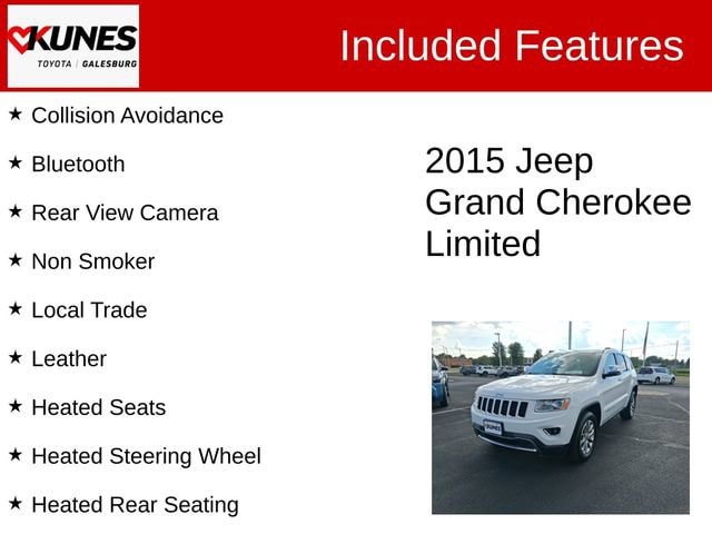 Used 2015 Jeep Grand Cherokee Limited with VIN 1C4RJFBG5FC142739 for sale in Galesburg, IL
