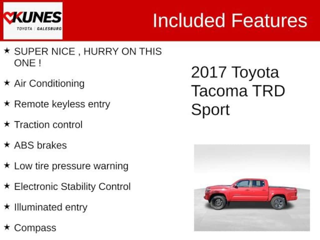 Used 2017 Toyota Tacoma TRD Sport V6 Truck Double Cab