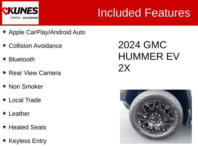 Used 2024 GMC HUMMER EV 2X with VIN 1GKB0NDE5RU110113 for sale in Galesburg, IL