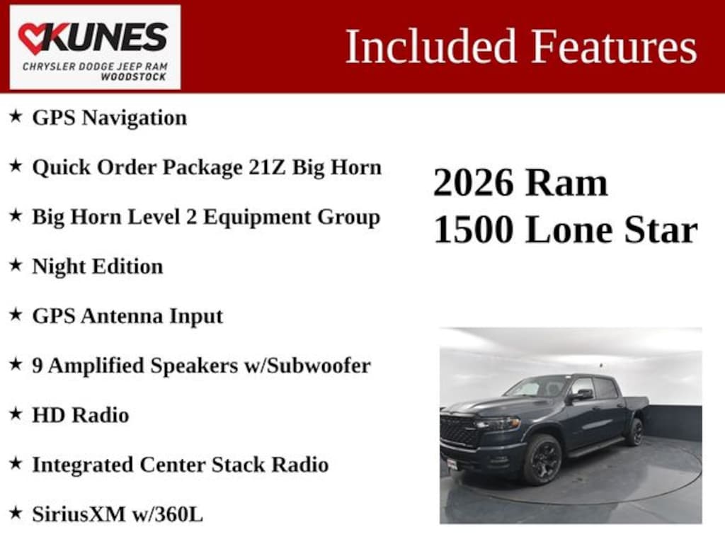 New 2026 Ram 1500 Big Horn/Lone Star Pickup