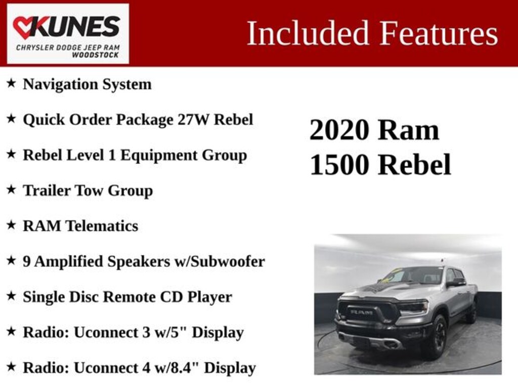 Used 2020 Ram 1500 Rebel Truck Crew Cab
