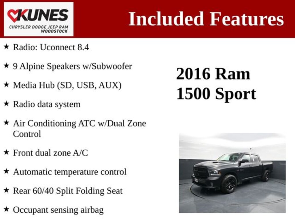 Used 2016 Ram 1500 Sport Truck Crew Cab