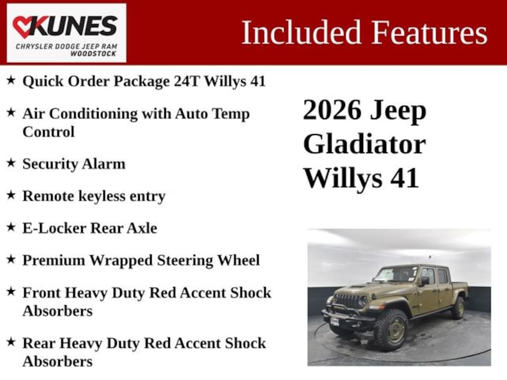 New 2026 Jeep Gladiator Willys Pickup