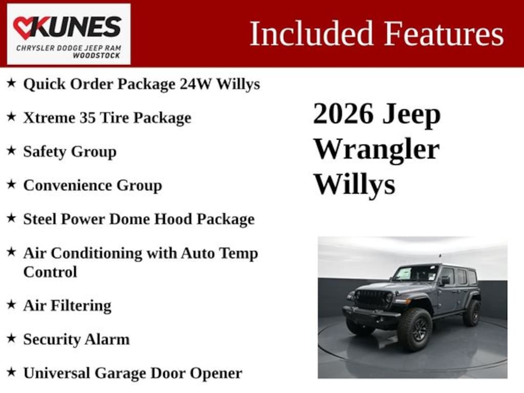 New 2026 Jeep Wrangler Willys Sport Utility