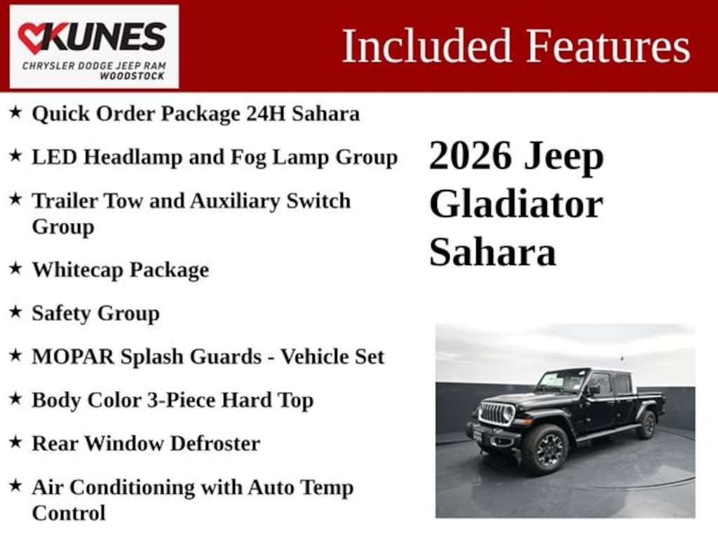 New 2026 Jeep Gladiator Sahara Pickup
